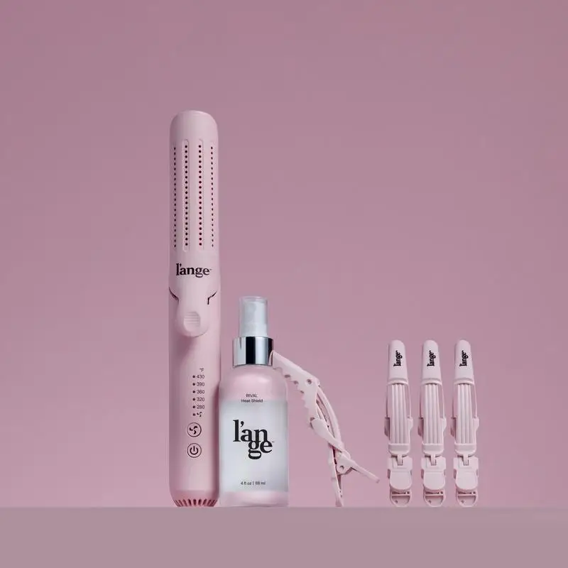 L’ange Duo It All Starter Pack-Le Duo 2in1 360 Titanium Airflow Curling Iron, Alligator Hair Clips, Rival Heat Shield Protectant