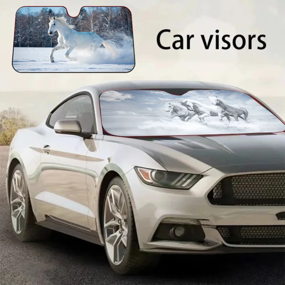 Happy Horse Car Windshield Sunshade Cover Foldable Automotive Sun Shade Visor Window Uv Reflector Cars Keep Car Cool