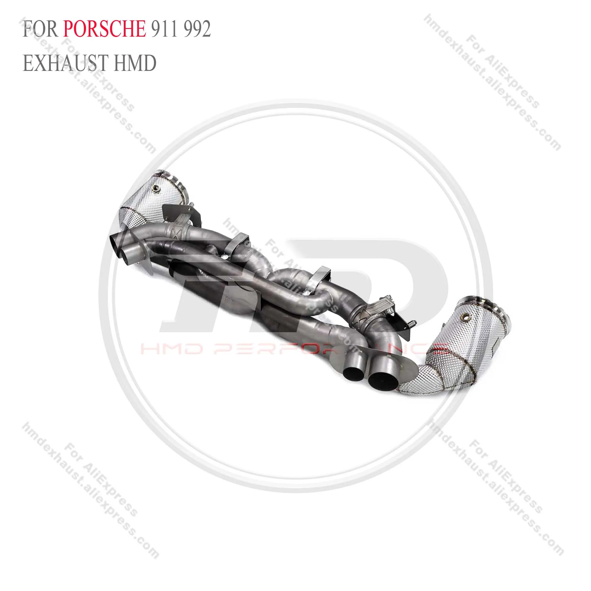 Titanium Catback  sand blast full sets for Porsche 911 992 with valve HMD Exhaust System Performance Quality certification