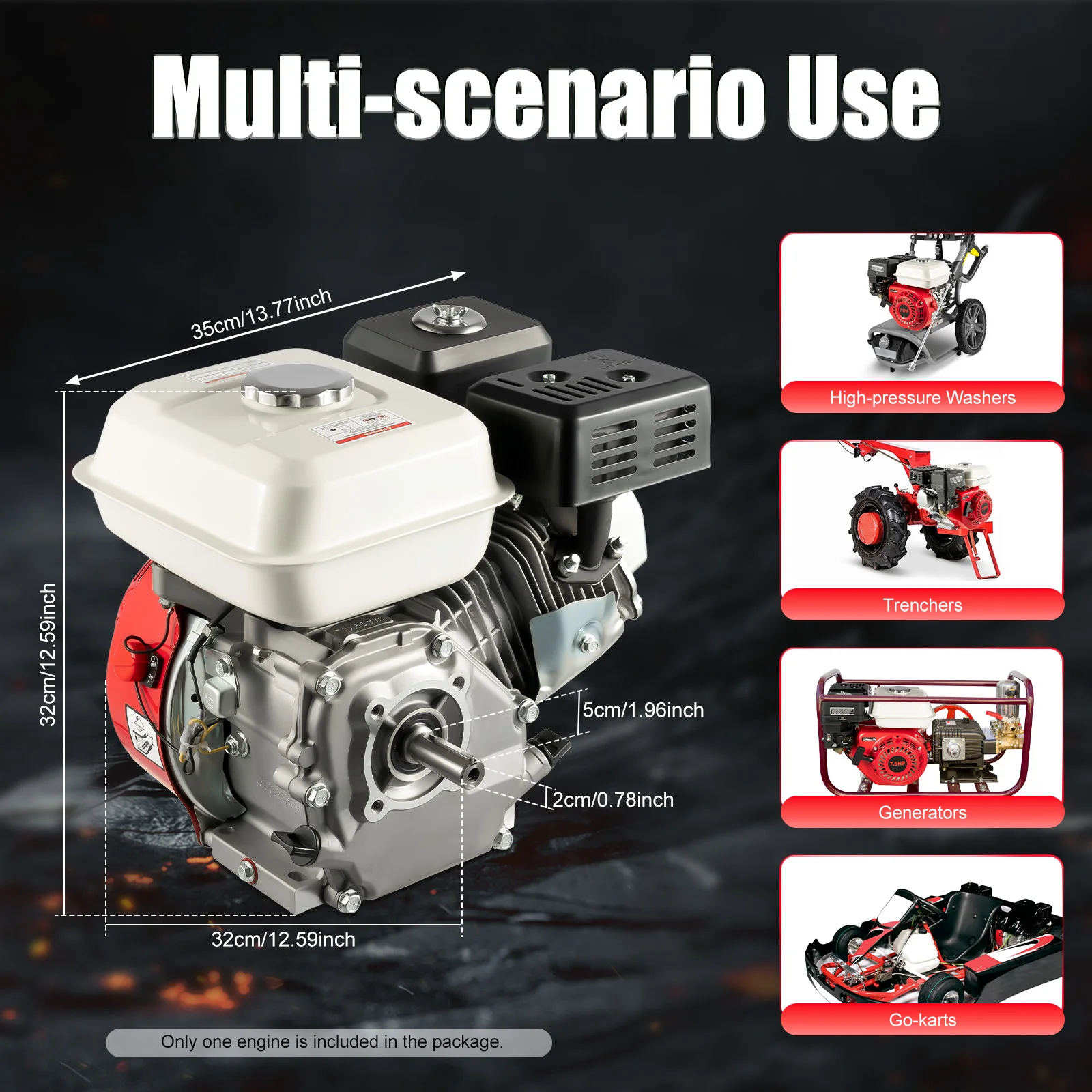 5,1 kW Generator 7,5 PS Benzinmotor nahtlos 25 ° Schräger Einzylinder 4-Takt für landwirtschaftliche Geräte und Heimbackup – Detail 8