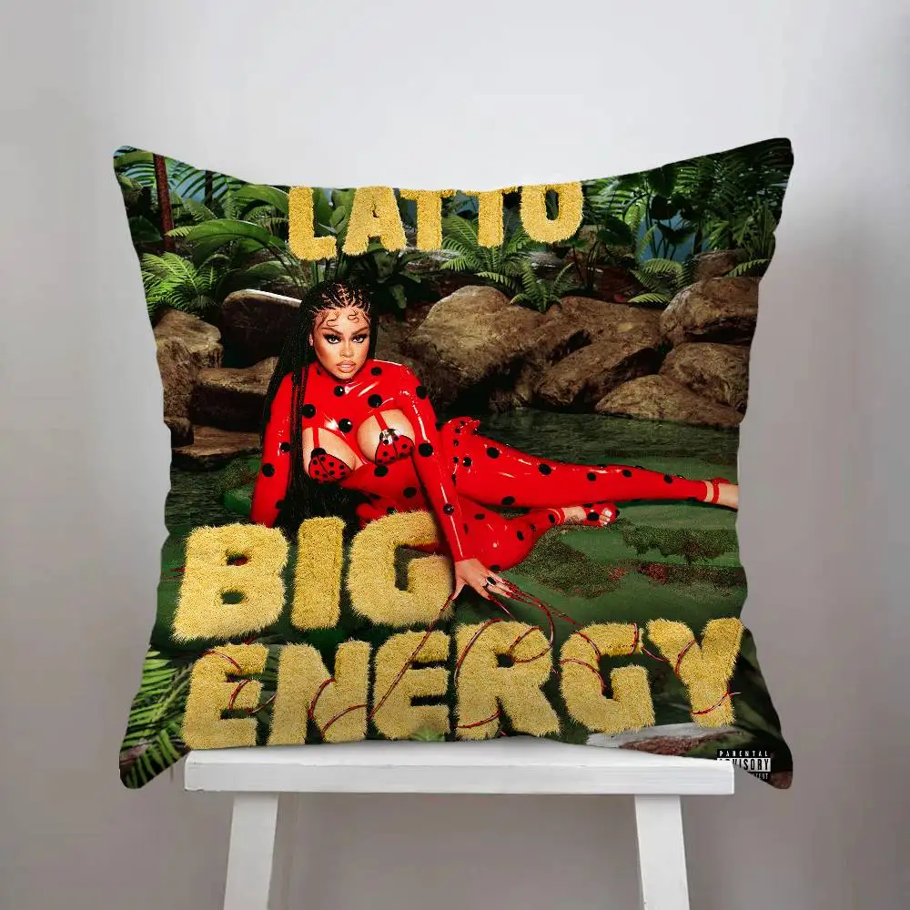 L-Latto كيس وسادة ألبوم أريكة ديكور المنزل الطباعة على الوجهين قصيرة أفخم غطاء وسادة لطيف