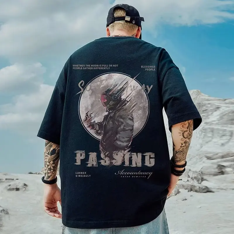 

Summer short-sleeved T-shirt men's Hong Kong fashion brand street tide loose round neck tide brand round neck T-shirt top