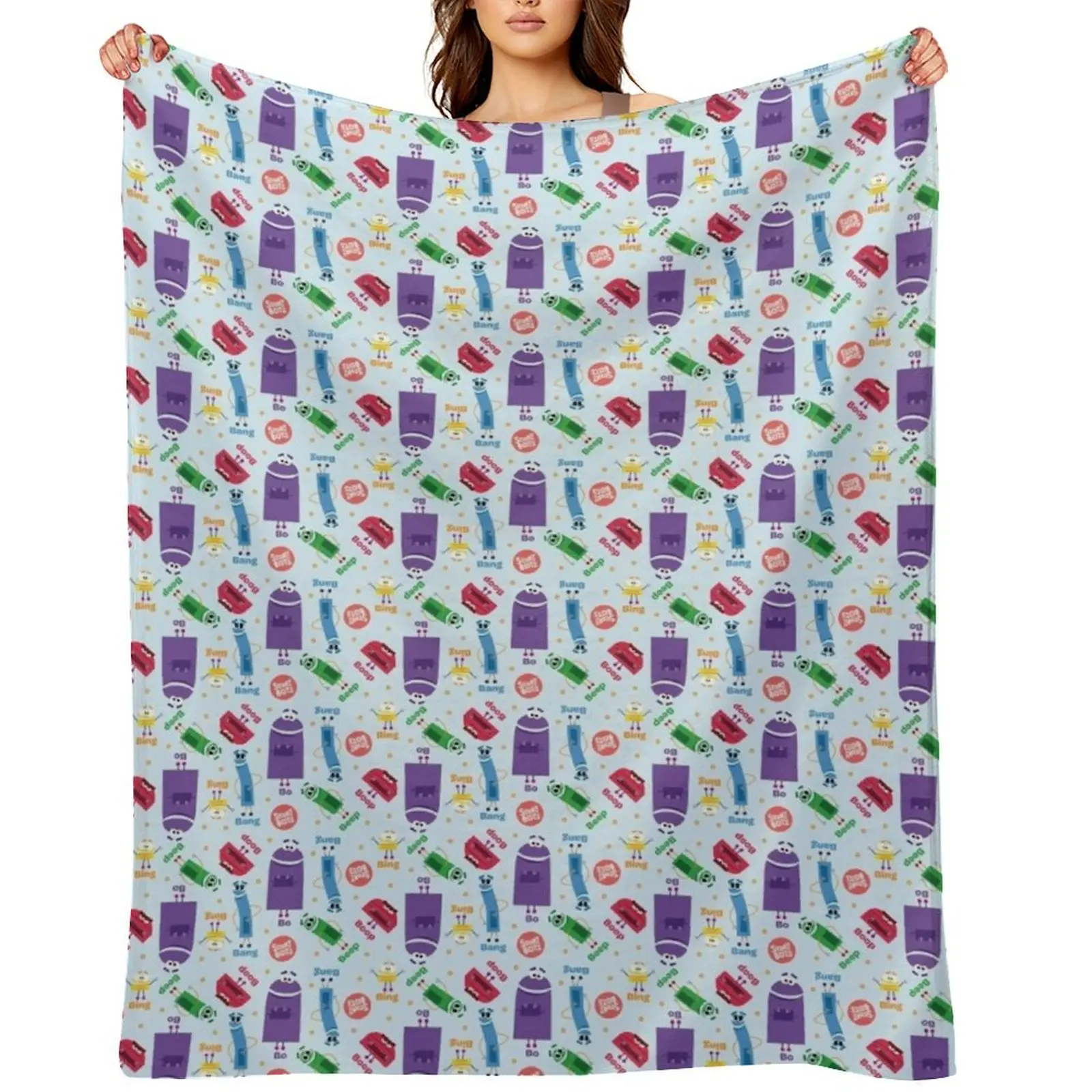 

Colorful Storybots pattern Throw Blanket decorative for winter halloween Soft Plush Plaid Blankets