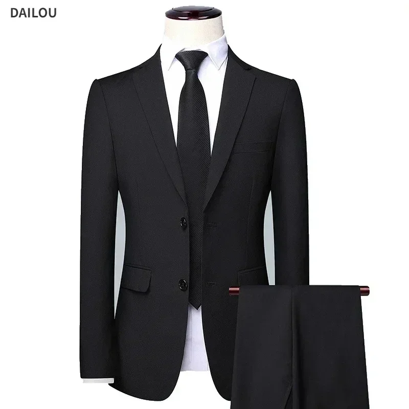 Men Suits For Wedding 2 Pieces 3 Sets Blazers Elegant Formal Jackets Vest Pants Coats Full 2024 Classic Costume High Quality