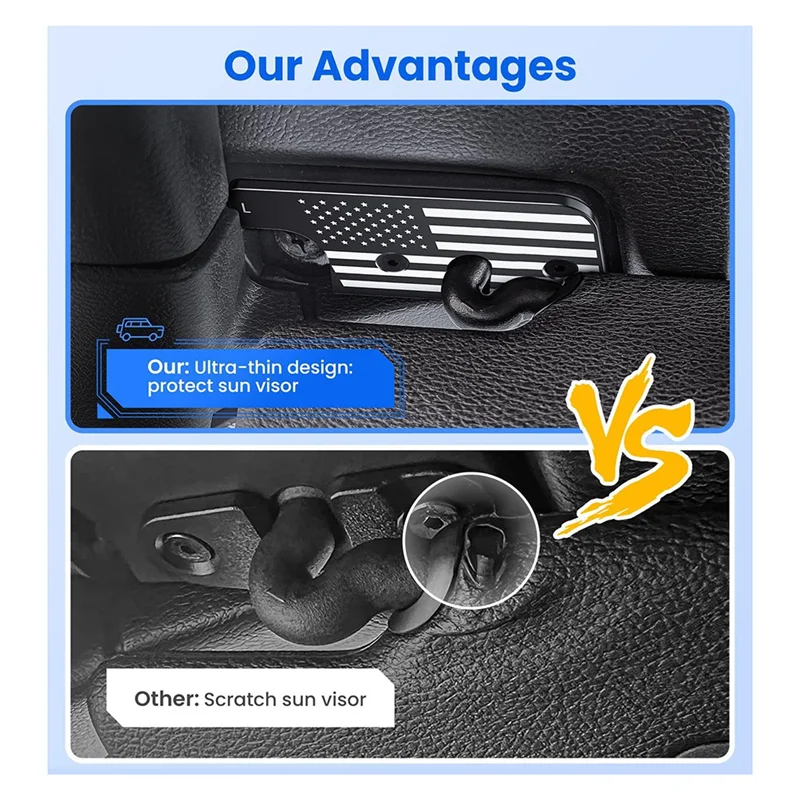 

AM-Car Sun Visor Repair Clips Kit For Jeep Wrangler JK 2018 JL Wrangler 2018-2023 Gladiator