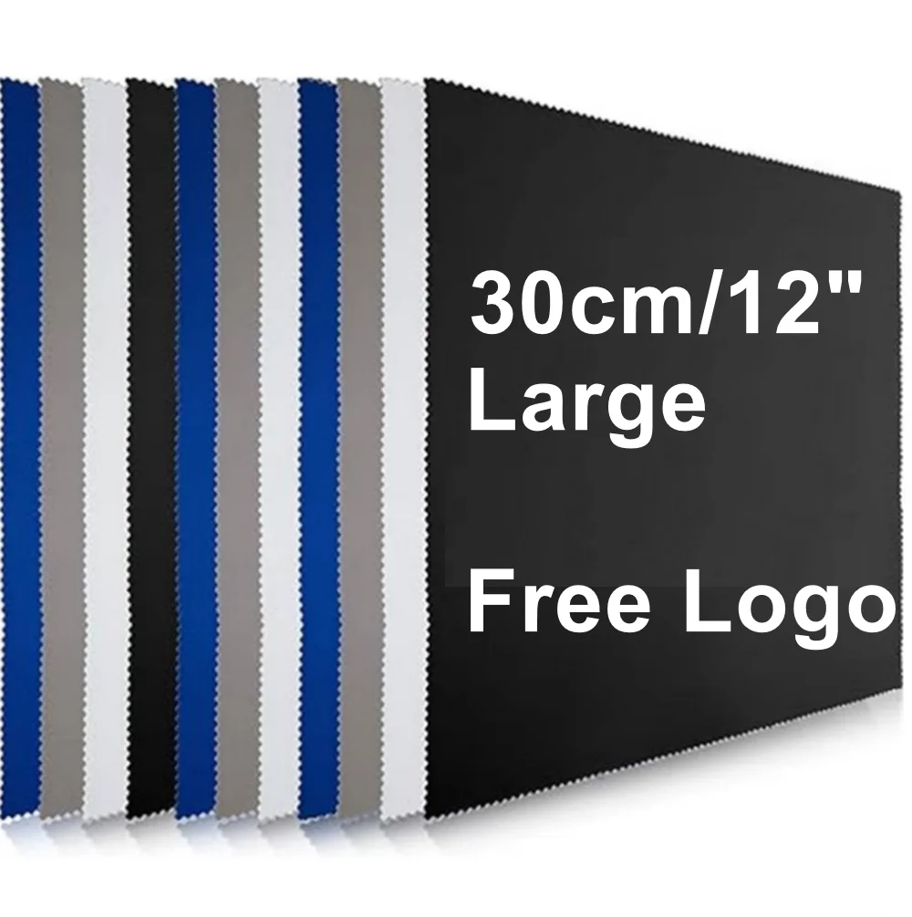 

20 см, 30 см, 500 шт., очень большие салфетки из микрофибры по индивидуальному заказу, стеклянная индивидуальная упаковка, 12-дюймовая электронная линза для телевизора