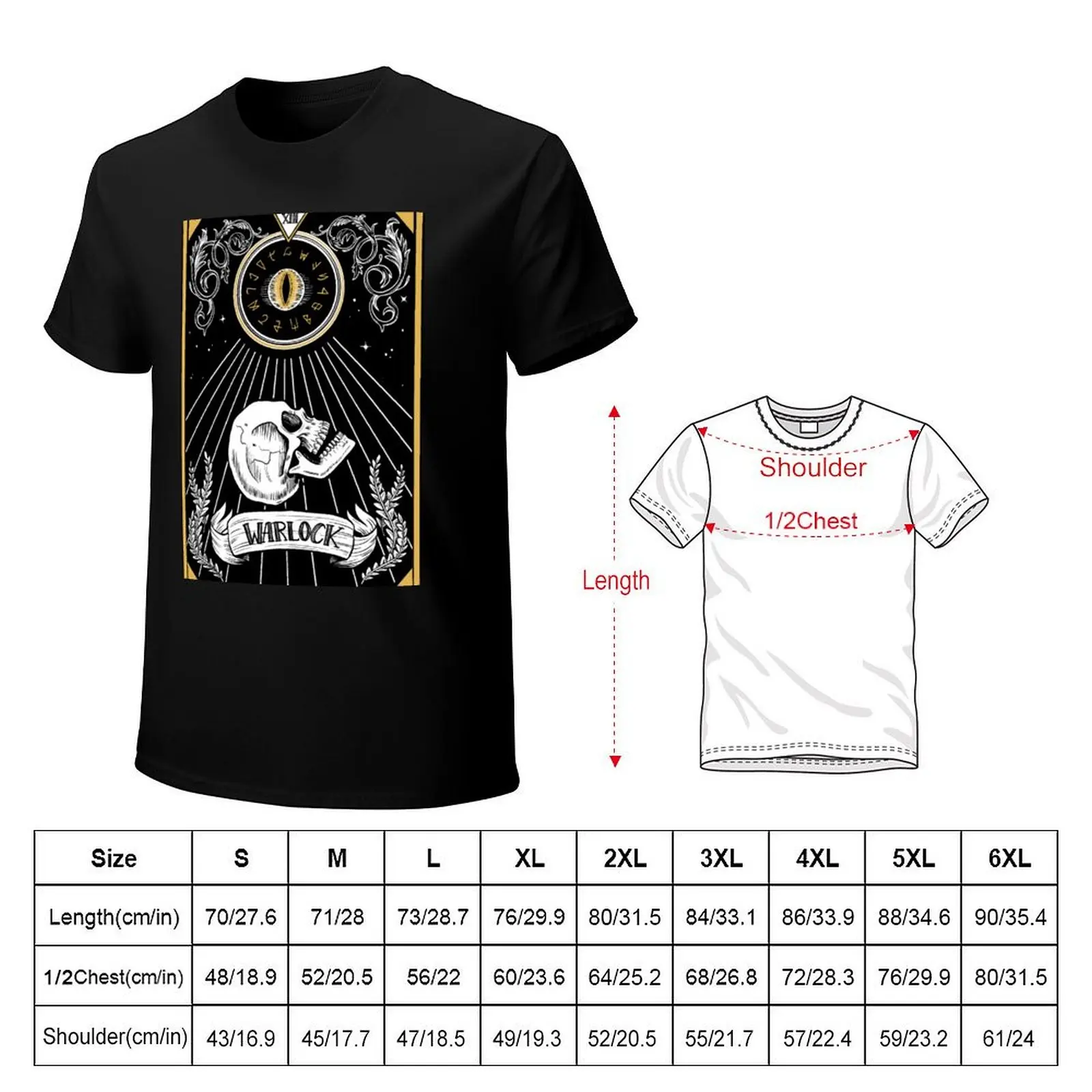 D&D Warlock Tarot T-Shirt men t shirt cotton 100% T-Shirt