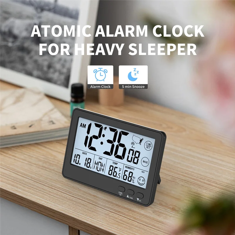 

KYCOR-цифровые настольные часы с дисплеем температуры, влажности и даты-распыльные часы, автоматический набор небольшого размера, будильник для спальни, офиса