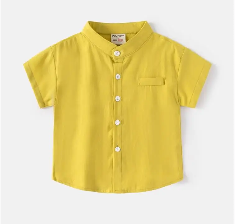 

Shirt 100% cotton white top baby stand collar