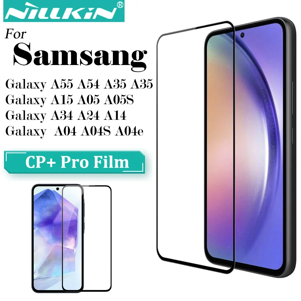 

Nillkin for Samsung Galaxy A55 A54 A35 A25 A15 A05 A05s A24 A34 A14 A04 Tempered Glass,CP+Pro 2.5D Full Cover Screen Protectors