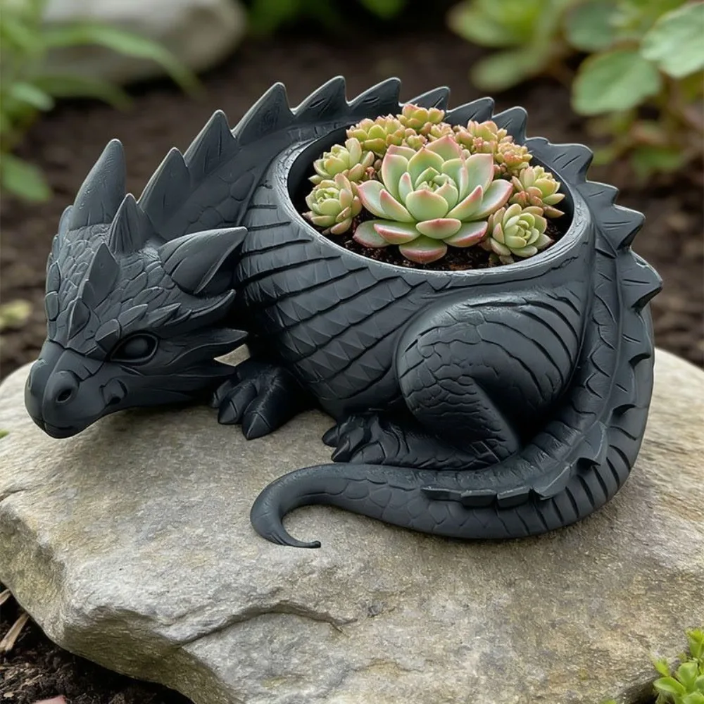 Young Dragon Shaped Succulent Flower Pot 3D Printed Creative Desktop Ornament Personalized Planters