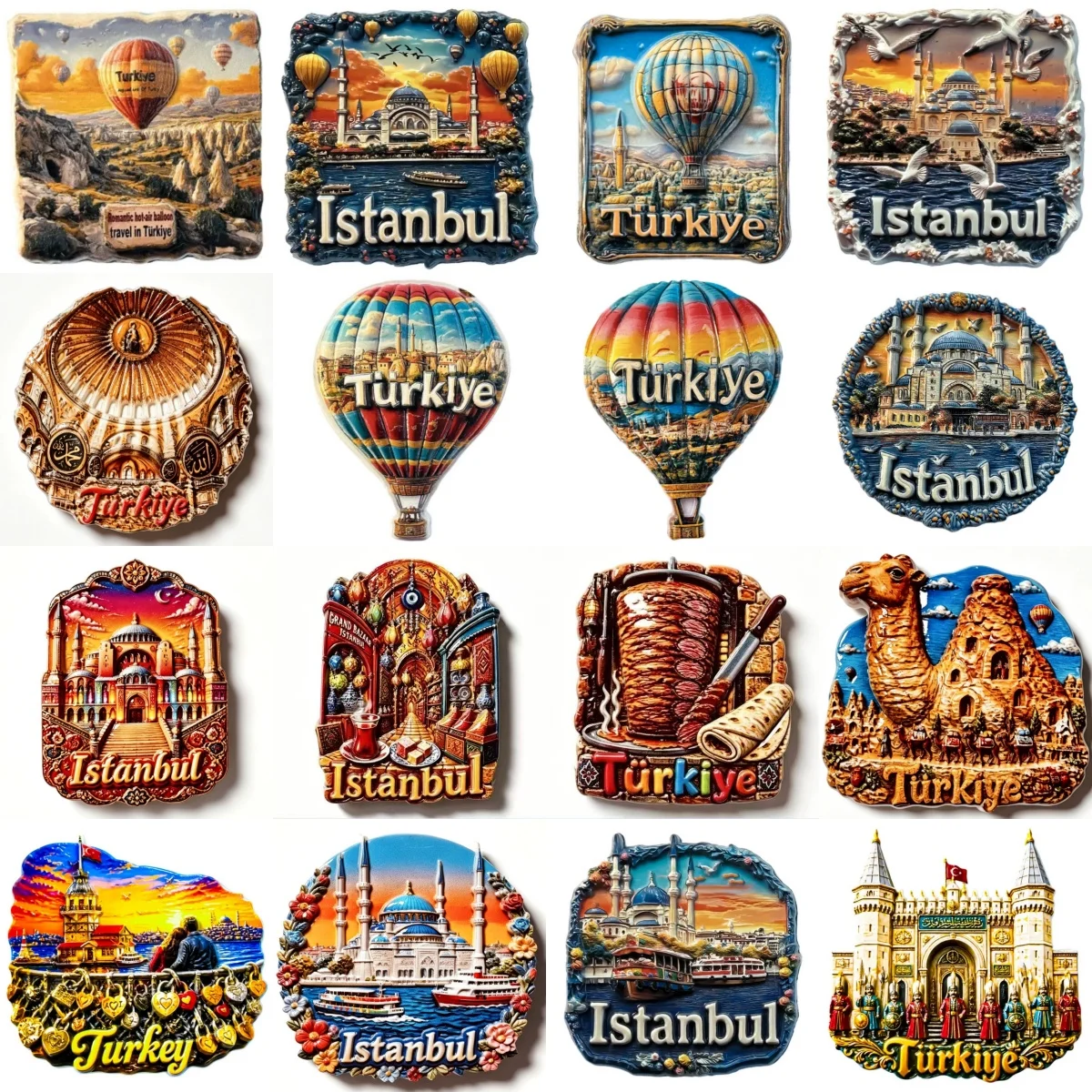 Istanbul Turkey 3D Resin Fridge Magnets Cappadocia Balloon Mosque Camel Doner Travel Souvenir Refrigerator Decor Gift