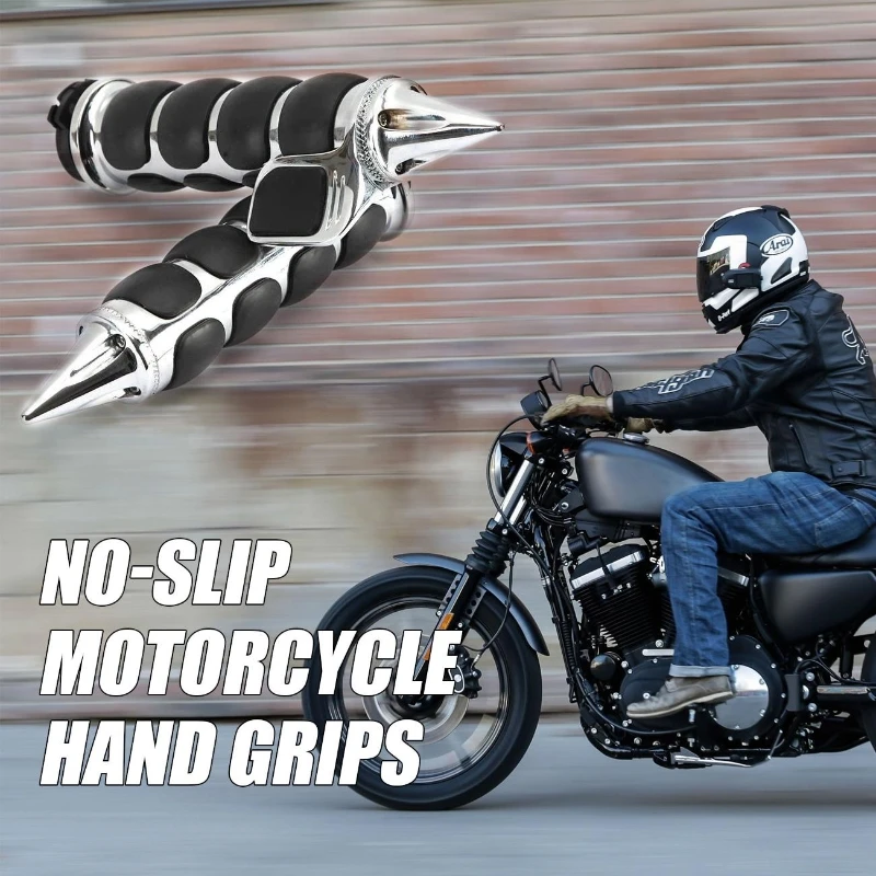 A Pair of 1Inch Motorcycle Handlebars Motorbike Hand Grips with Flat Auxiliary (left and right)