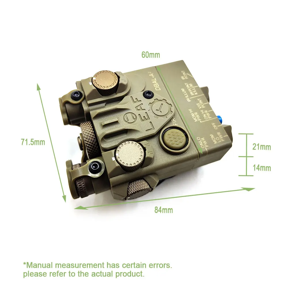 Imagem -02 - Sotac Caça Dbal-a2 Led Laser Vermelho e Laser Verde Liberação Rápida Fit 20 mm Rail com Interruptor de Pressão de Controle