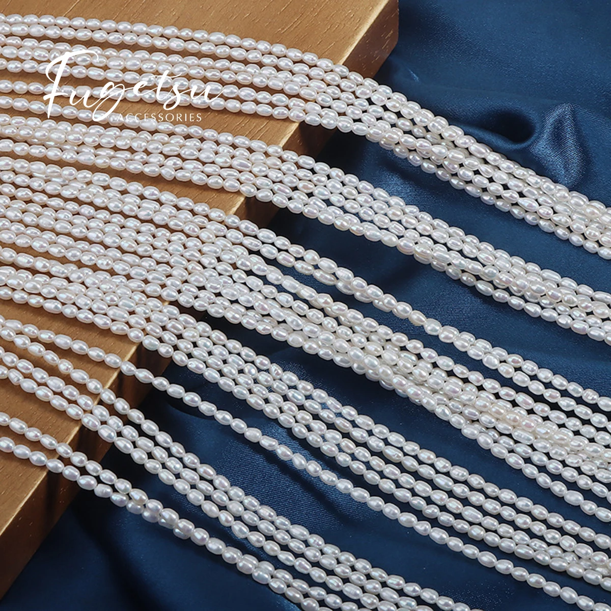 AAA 2-2.5mm Natural Freshwater Pearl Rice Beads Shiny Smooth Charms for DIY Women Men Necklace Jewelry Making Accessories