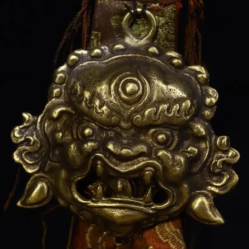 

3.4"tibetan Buddhism Bronze Mahakala Mahakala Wrathful Deity Buddha Mask Statue