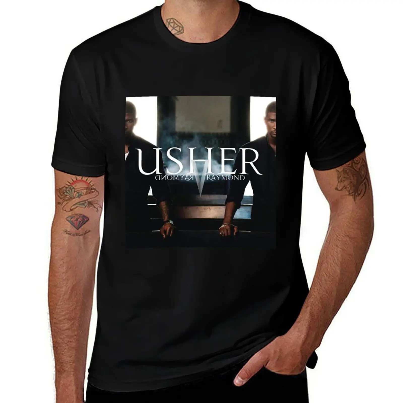 

man men Usher graphic 100% t T-Shirt Raymond v t man t shirt Raymond graphic shirt shirts cotton