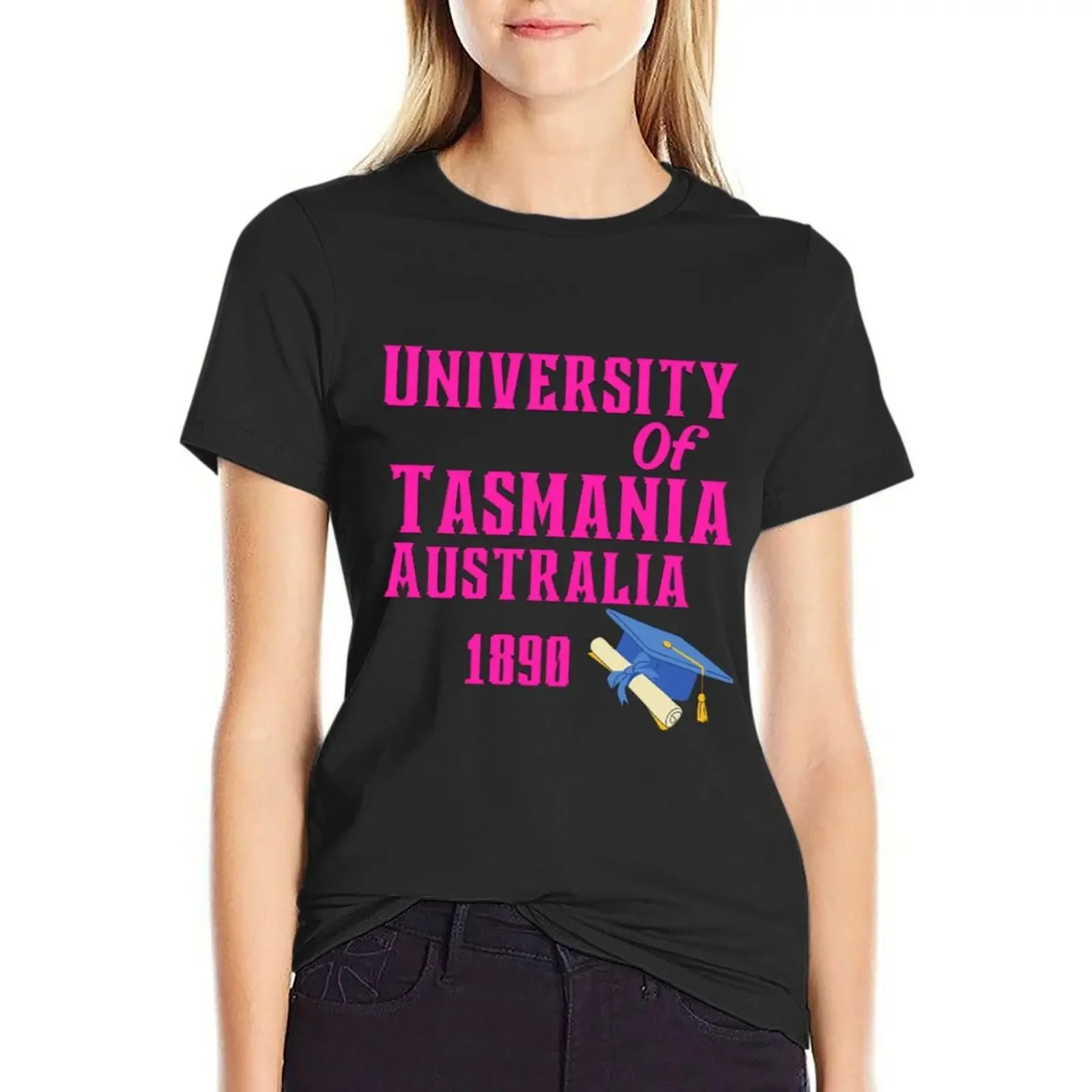 Copy of University of Tasmania T-Shirt summer top vintage clothes Women t-shirts