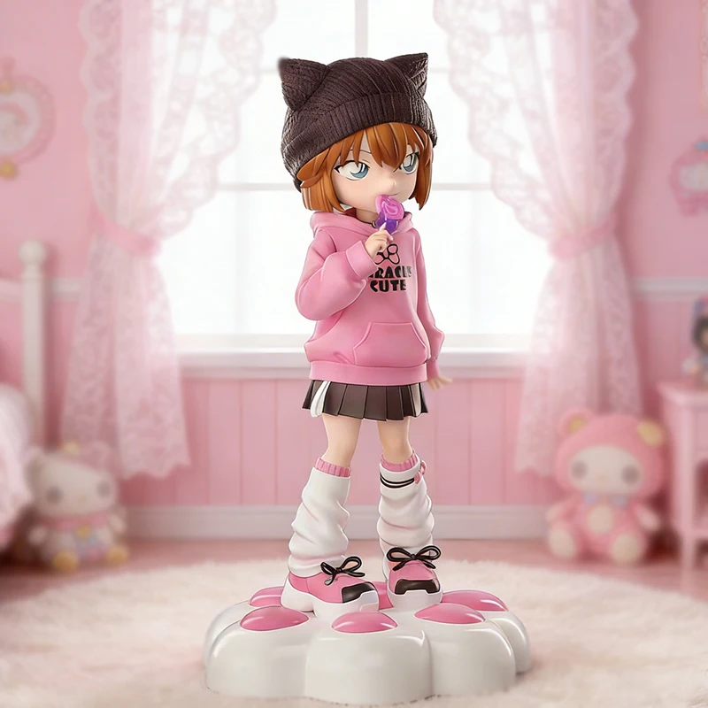 

18cm Anime Haibara Ai Dolls Cat Ear Statue GK Detective Conan Anita Action Figure Cute Girl PVC Collectible Desktop Model Figure