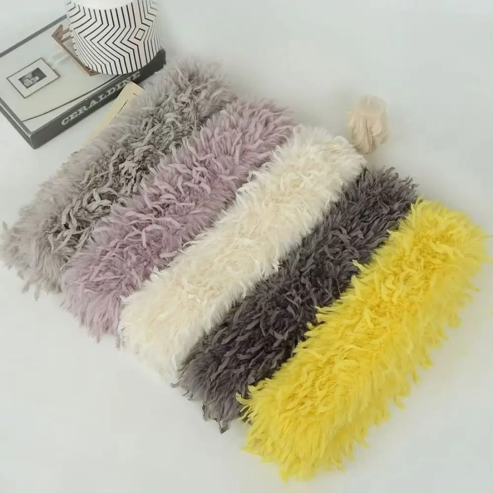 

Fashionable Thick Fluffy Plush Long Strip Scarf 90cm/180cm Solid color Y2K Girl Scarf Luxury Ladies Tassels Scarf Party