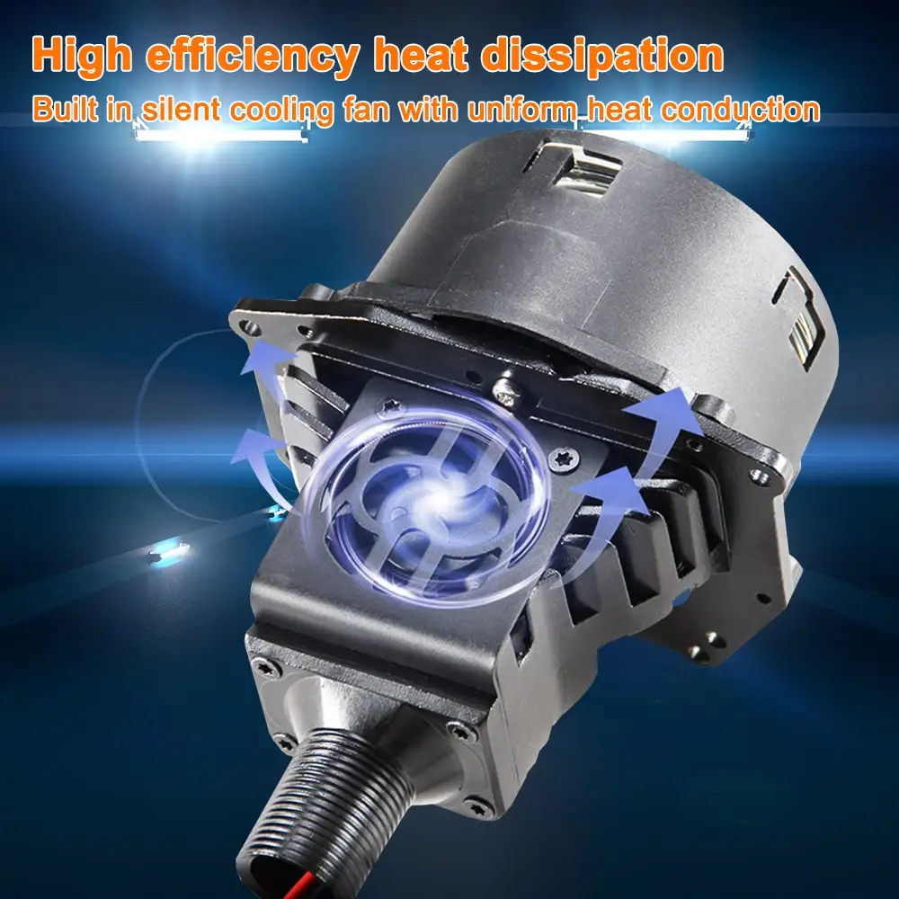 3.0 inch Bi Led Lens Hi Low Beam Integrated Headlight Modified H4 Thread  Lenticular BILED Projector for JEED VW Tiguan