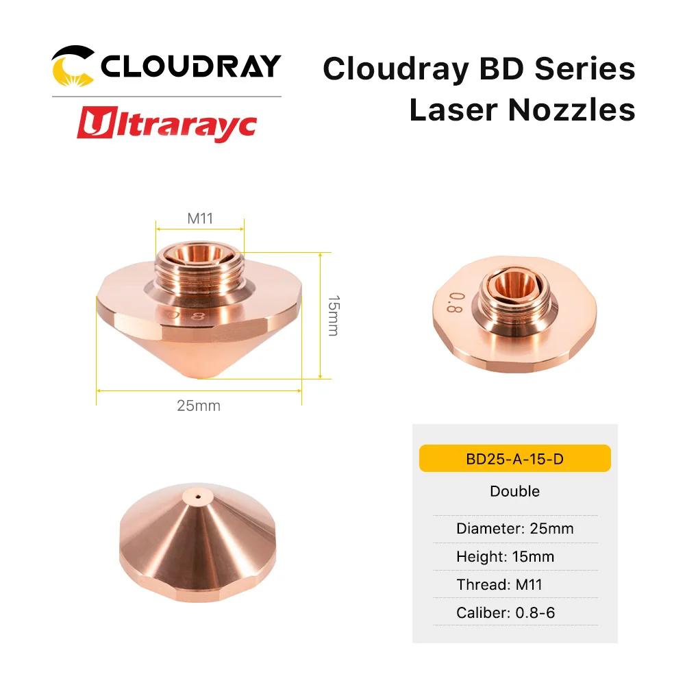 1/10Pcs D25 M11 H15 Laser Nozzles Single Layer/Double Layers D32 H15 M14 Cutting Nozzles for Bodor Fiber Laser Cutting Head