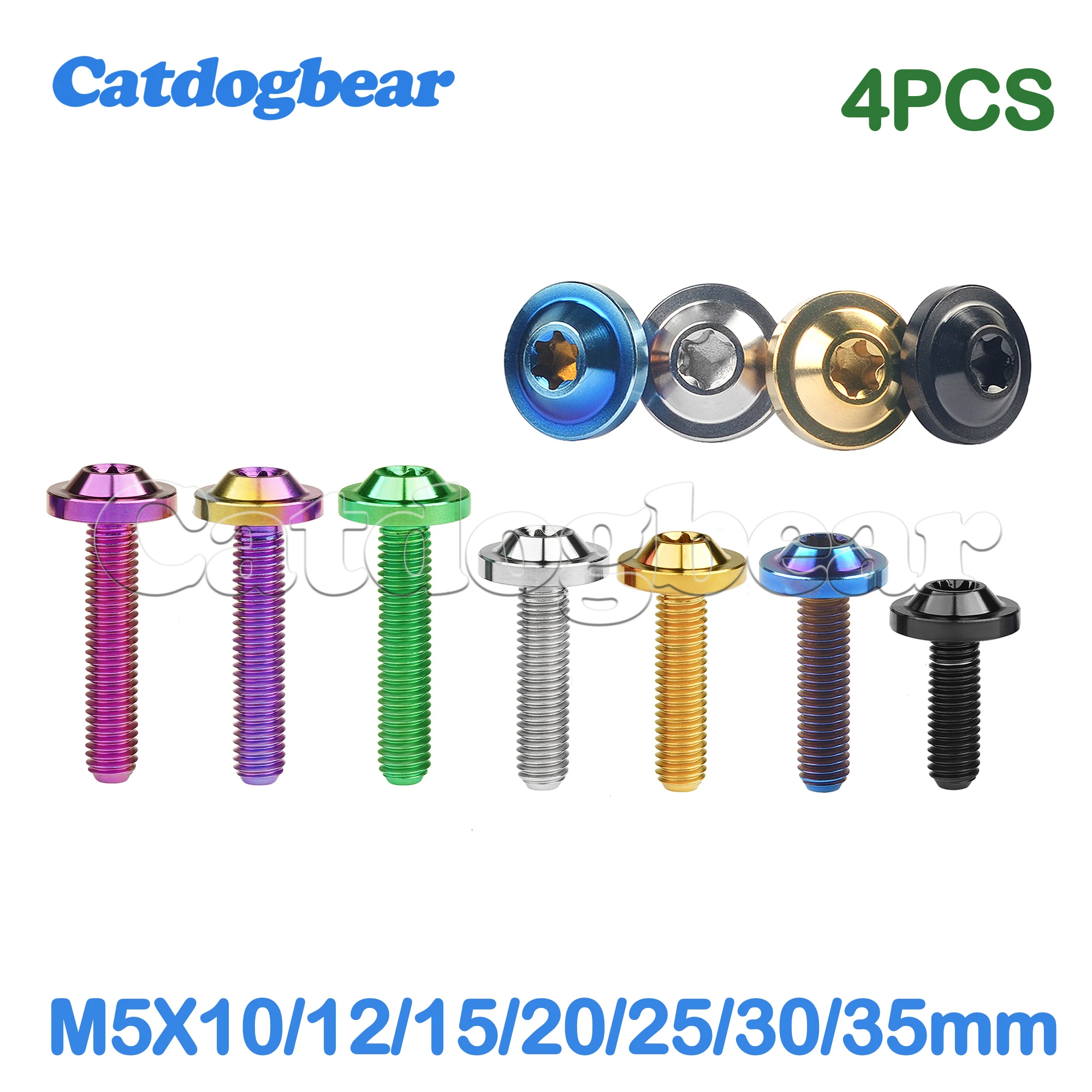 

Catdogbear 4 шт. титановые болты M5X10/12/15/20/25/30/35 мм винт с головкой Torx T25 для крепления модификации велосипеда