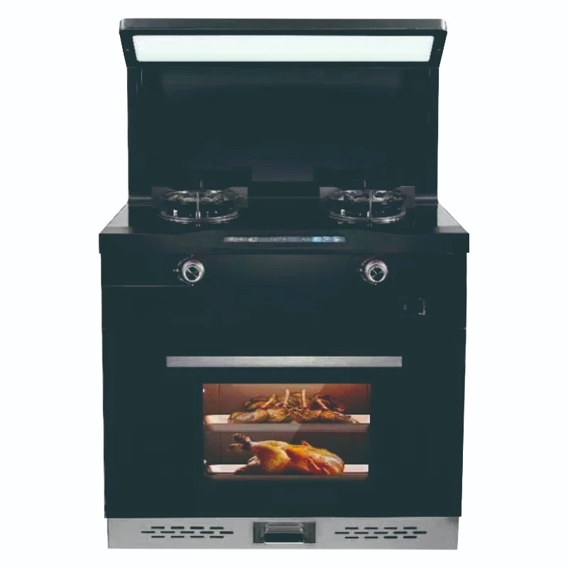 

Integrated stove Household steaming and roasting model three-in-one side range hood stove Integrated