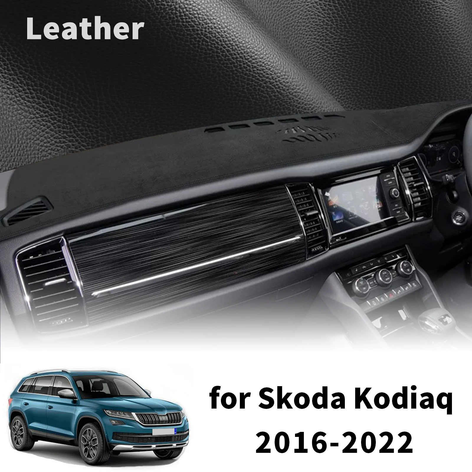 for Skoda Kodiaq 2016 2017 2018-2022 NS7 Car Dashmat Dashboard Cover Pad DashMat Sunshade Protective Carpet Accessories