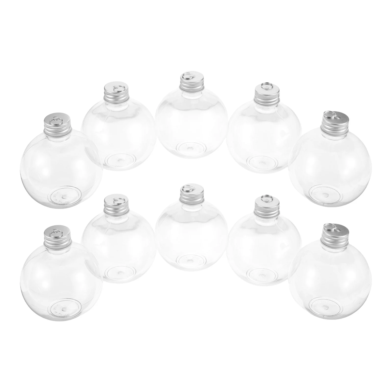 

10Pcs Bulb Shaped Bottles Transparent Portable Leak Proof Juice Bottles Multi Function Milk Storage Travel Empty