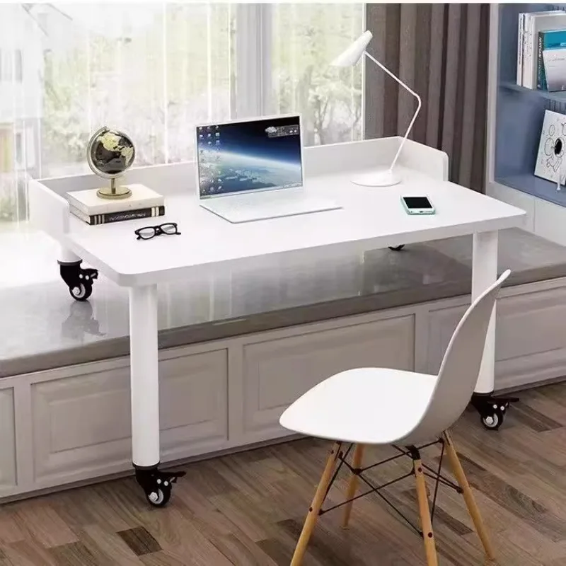 

Portable Bay Window Desk Adjustable Height Study Table Long Short Leg Computer Desk for Home Office