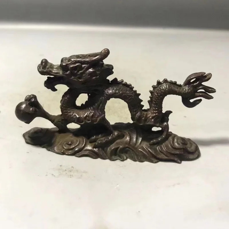 

Vintage Chinese Zodiac Pure Dragon Chinese Dragon Zodiac Ornament Ancient Craft Cast Home Decoration Desktop Small Ornament