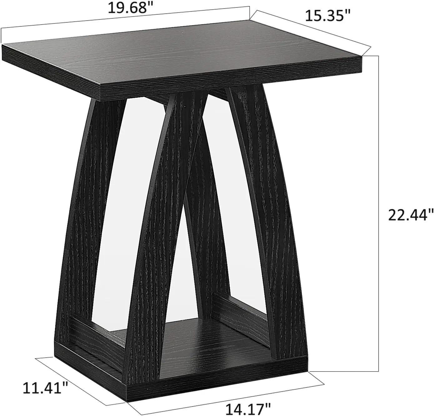 

End Tables Living Room, Side Table Beside Sofa, Nightstand for Bedroom, Couch Side Table with Shelf, Modern End Table
