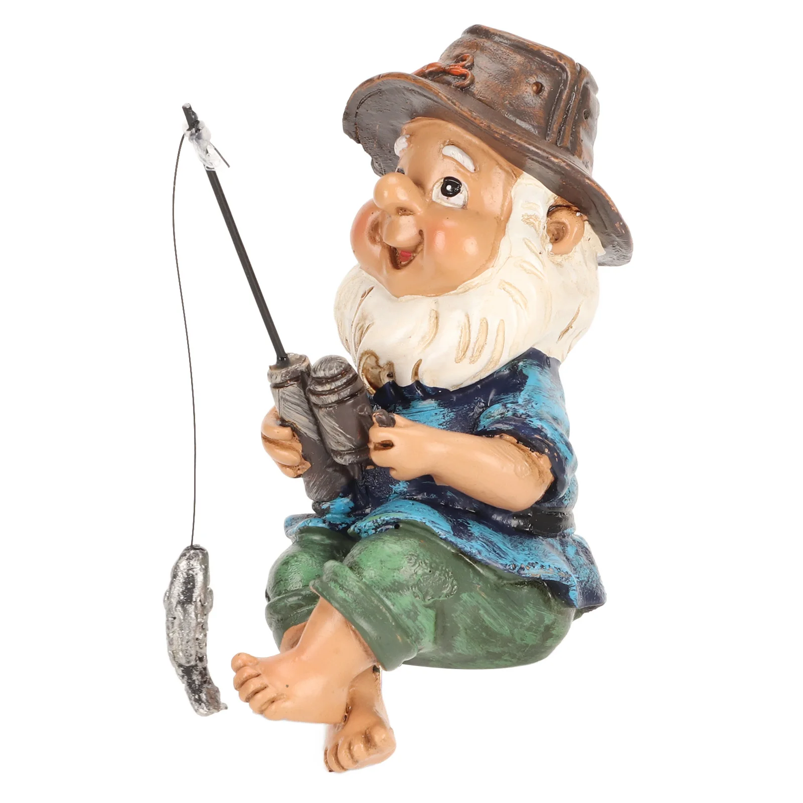 Garden Decoration Fishing Gnome Sitter Funny UV Resistant Resin Decorative Outdoor Garden Lawn Gnome for Yard Lawn Gnome Statue