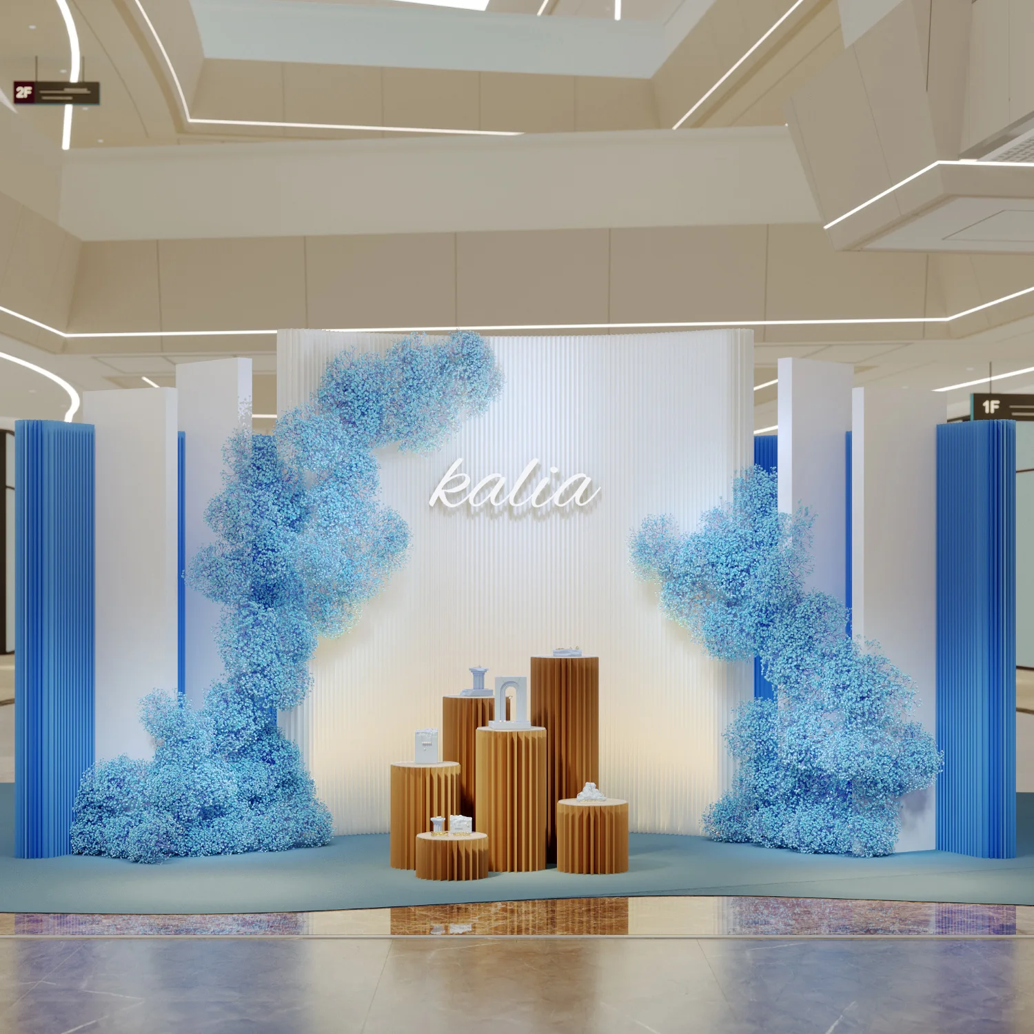 A Fixed Partition Screen Commercial Office Entrance Baffle Exhibition Foldable Mobile Live Background Screen