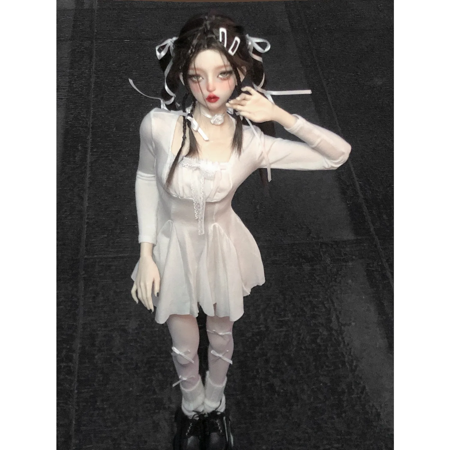 Bjd Kleidung 1/3 Daily Pure Desire Kurzes weißes Kleid BJD Accessoires Weißes Kleid Süßes Mädchen