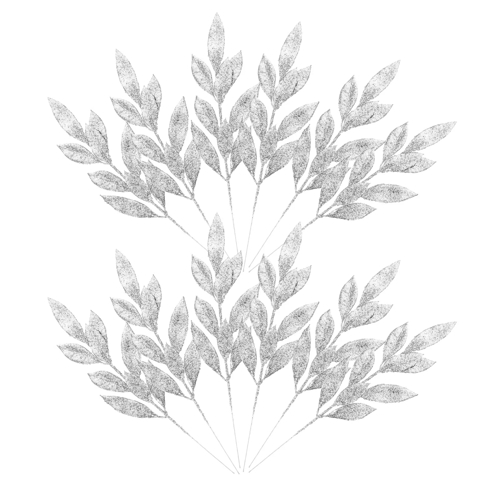 

12 Pcs Christmas Leaf Picks Tree Decorations Glitter Artificial Leaves Stem Ornament Home