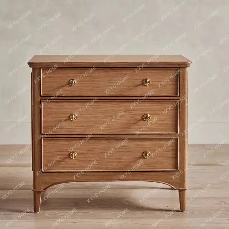 XX Hot sales  medieval solid wood bedside table, bedroom small apartment storage,  simple household storage cabinet