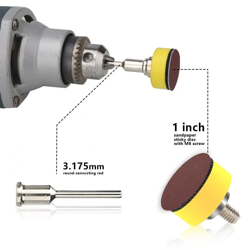 52/102Pcs 1 Inch Schuurpapier Disc Kit Polijsten Wiel Met Schurende Polish Pad Plaat Voor Rotary Sander Tool dremel Accessoires