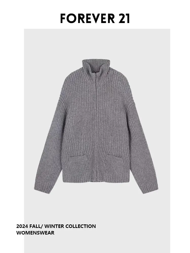 

Свитер-кардиган Forever 2 Lazy Sle с высоким воротником, свободный, на молнии, вязаный, весенний, новый, улучшенный, комфортный, длинный, зимний пальто-кофта