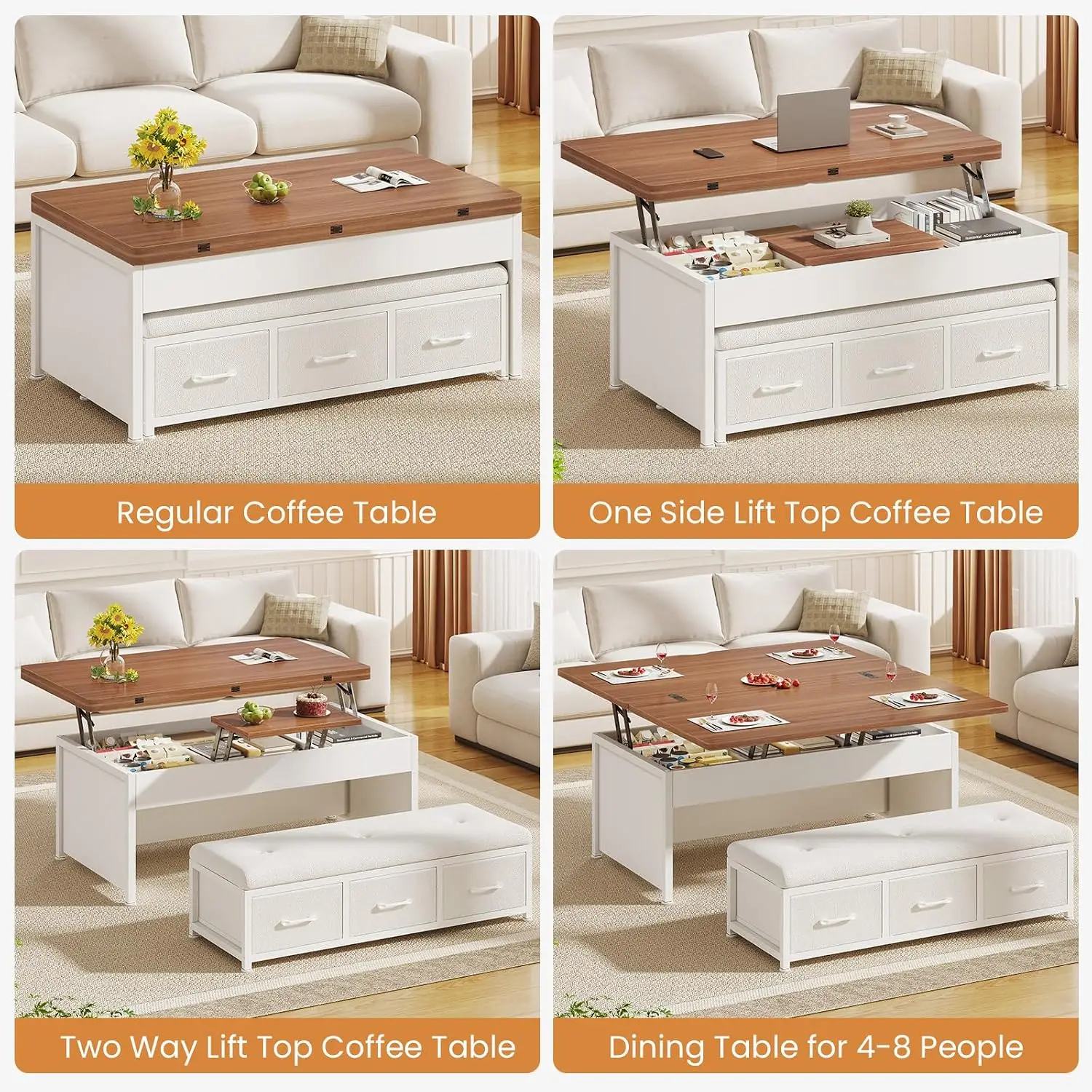 Lift Top Coffee Table Set 43