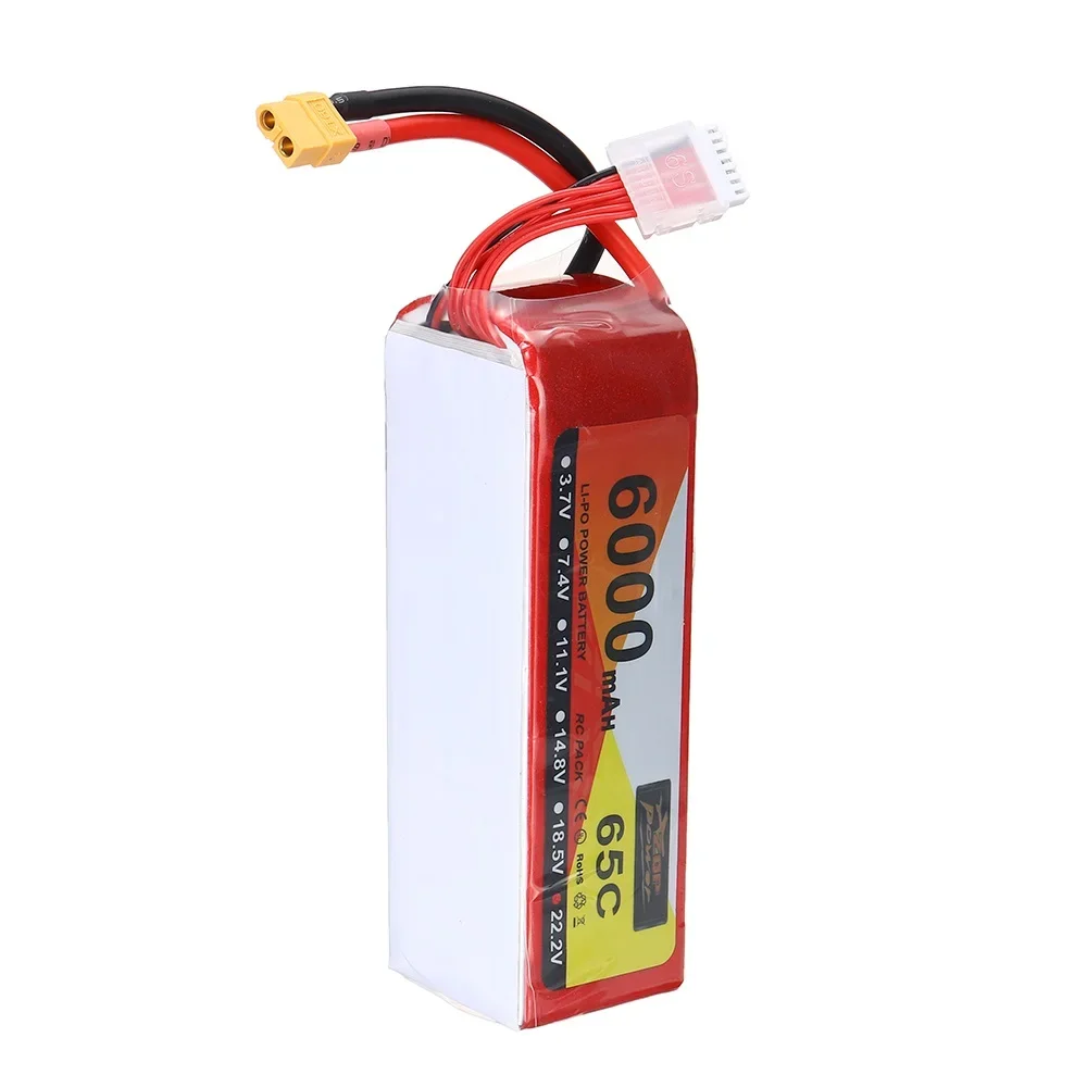 ZOP Power 22.2V 6000mAh 65C 6S LiPo Battery XT60 Plug for RC Drone