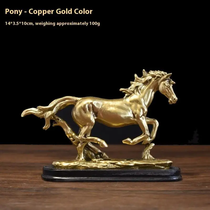 1pcs Horse Sculpture Craft Resin Animal Horse Model Creative Standing Horse Ornament For Living Room Decoration