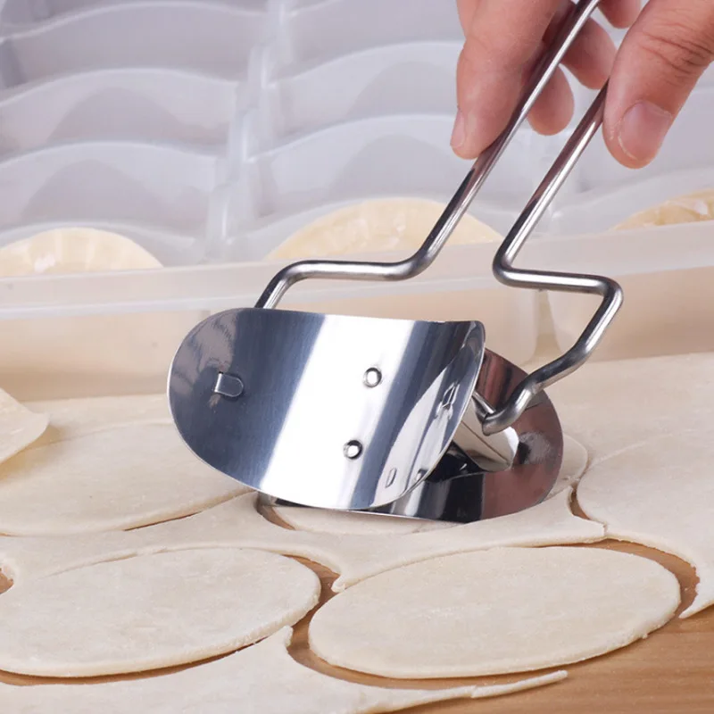 304 Stainless Steel Dumpling Maker Dough Circle Roller Machine Kitchen Pastry Embosser DIY Pie Ravioli Pasta Baking Accessories