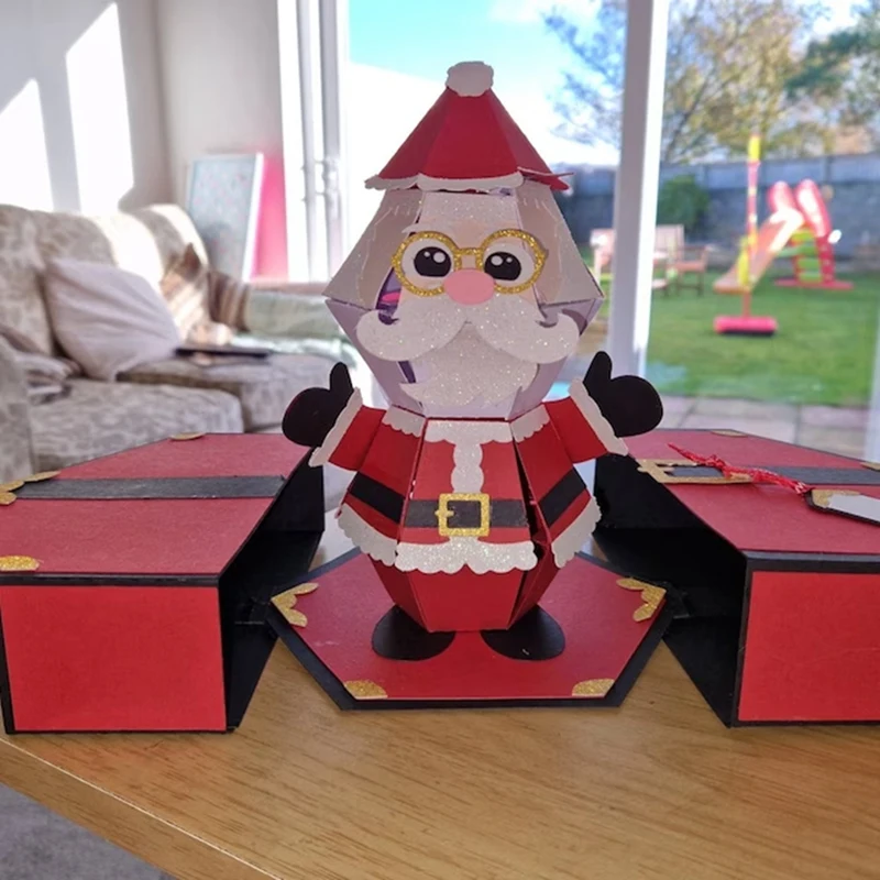

SANTA BOX Card SVG Instant Download Svg Project For Cricut, Scanncut, Silhouette Assembly Video Included-Retail