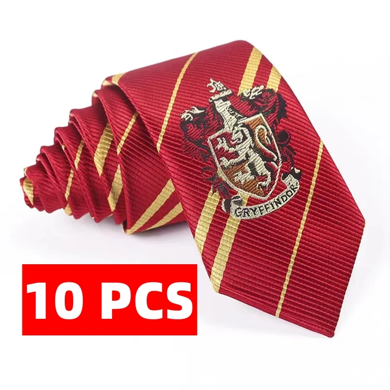 10 PCS harrie potte Halloween Cosplay Tie Themed Party Costume Accessory Regular Classic Red Necktie Unisex Adult  Cosplay Gift