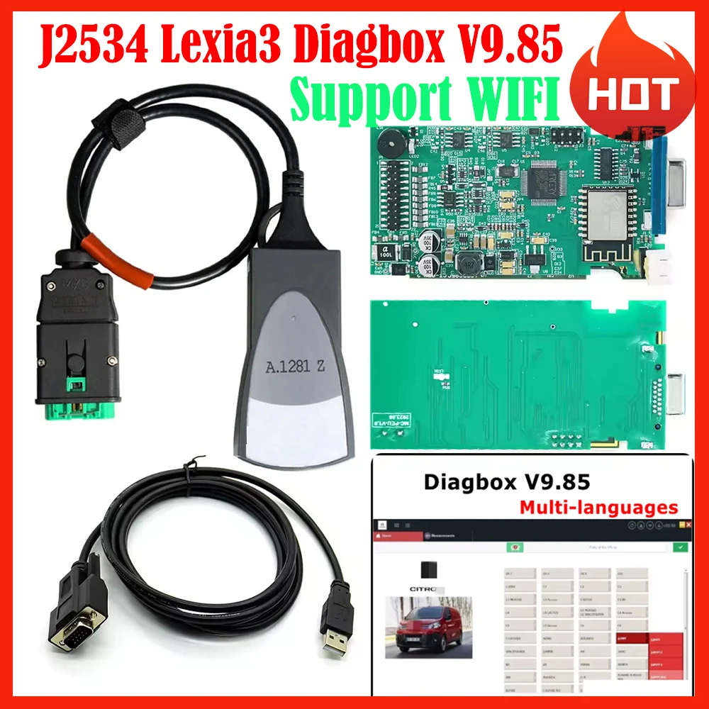 2026 Hot Sale PP2000 WIFI V9.85 Diagnostic Tools Lexia3 PP2000 J2534 OBD2 Diagbox For Lexia 3 Auto Scanner