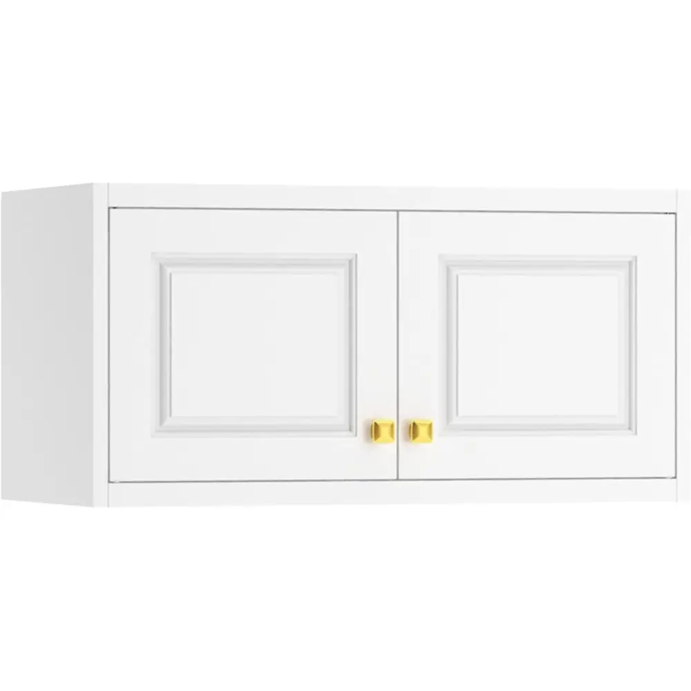 

Metal Wall Cabinet, Upper Cabinet or Wardrobe, Small Top Storage Cabinet or Bedroom, Living Room, White, 18" D x 32" W x1 5" H -