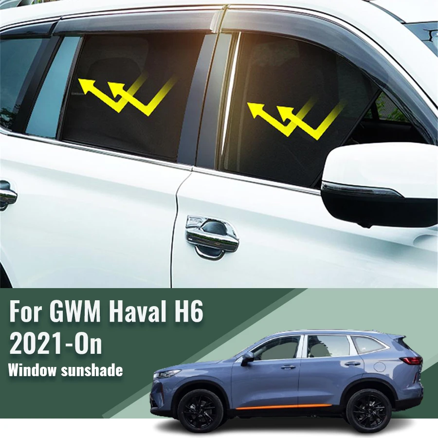 

Магнитный автомобильный солнцезащитный козырек для GWM Haval H6 2021 2022 2023 2024, занавеска на переднее ветровое стекло, занавеска на заднее боковое стекло, солнцезащитные занавески