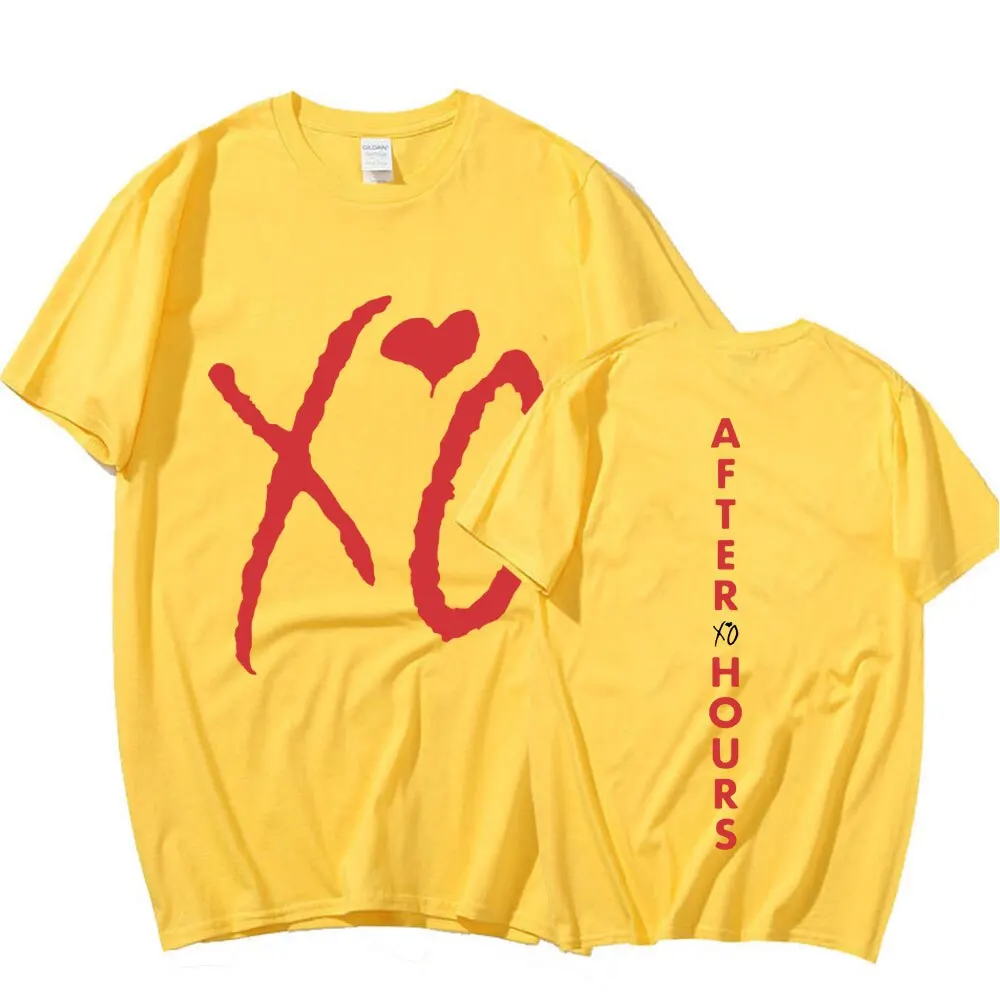 The Weeknd Xo After Hours Letters Print T-Shirt Men's Harajuku Hip